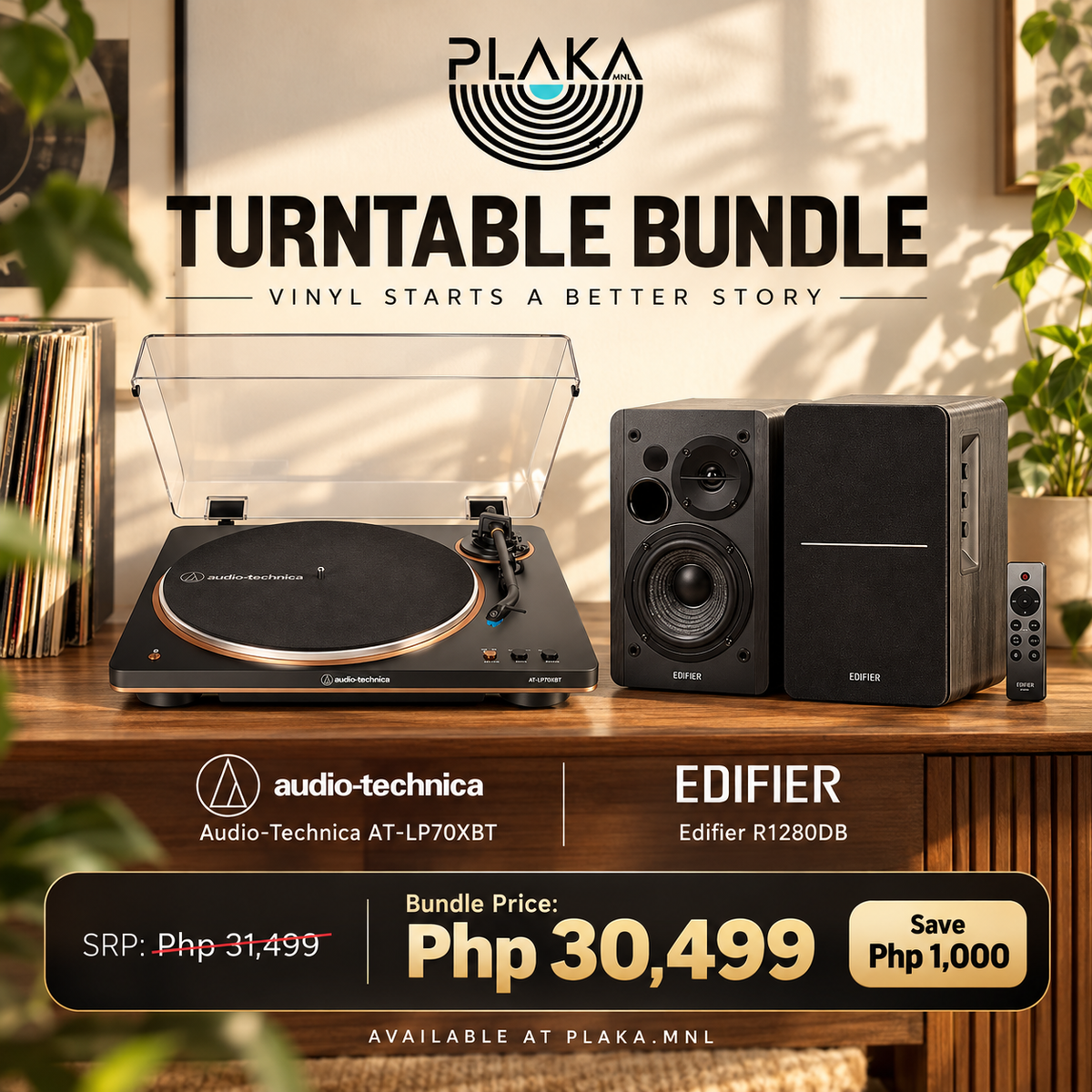 Audiotechnica Turntable + Edifier Speakers Bundle Promo 2