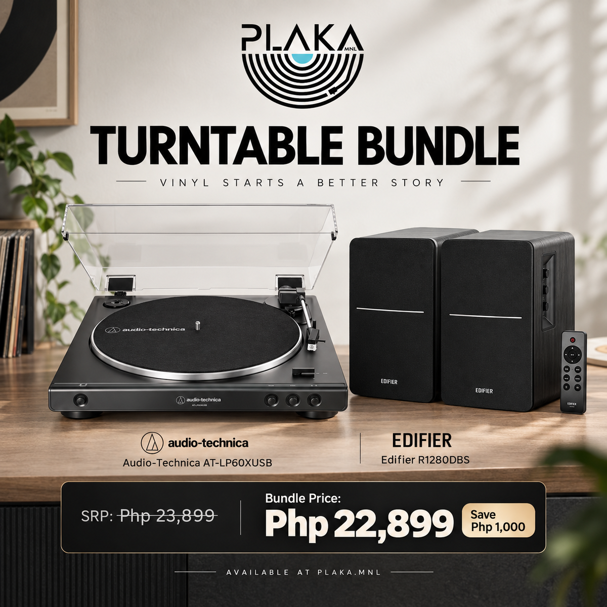 Audiotechnica Turntable + Edifier Speakers Bundle Promo 1