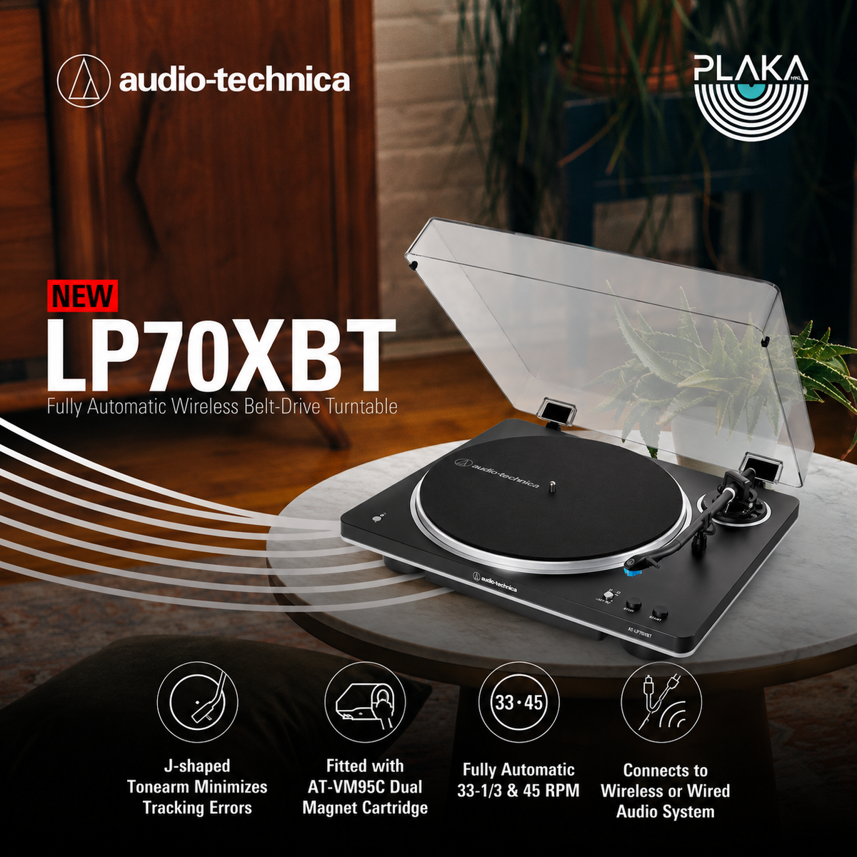 Audiotechnica AT-LP70XBT Turntable