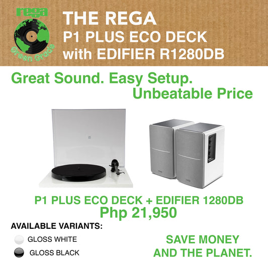 REGA Planar 1 Plus (P1 Plus ) Eco Deck + Edifier R1280DB Bundle