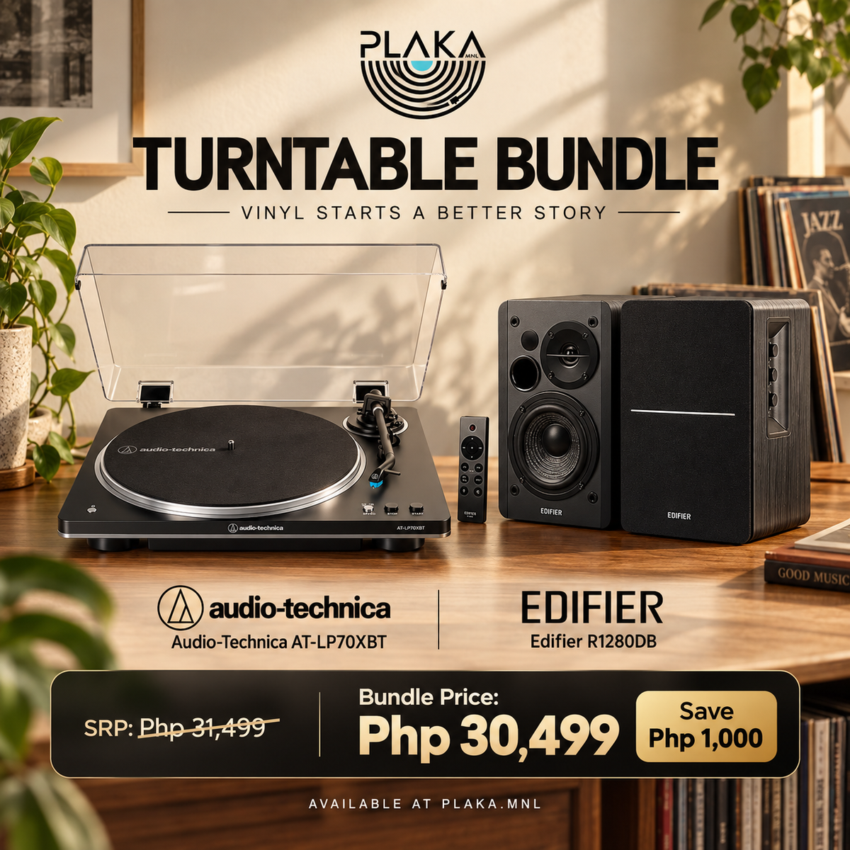 Audiotechnica Turntable + Edifier Speakers Bundle Promo 2