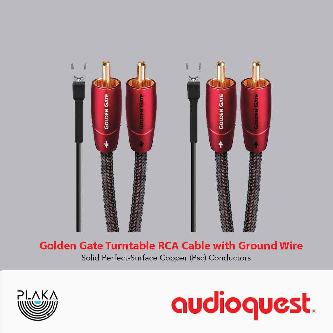 Audioquest : Golden Gate Turntable RCA Cable with Ground Wire – Plaka.MNL