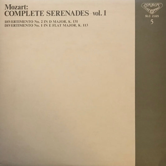 Mozart: Complete Serenades Volume I- Divertemento No.2 In D  Major        K.131, Divertemento No.1 In E Flat Major, K. 113