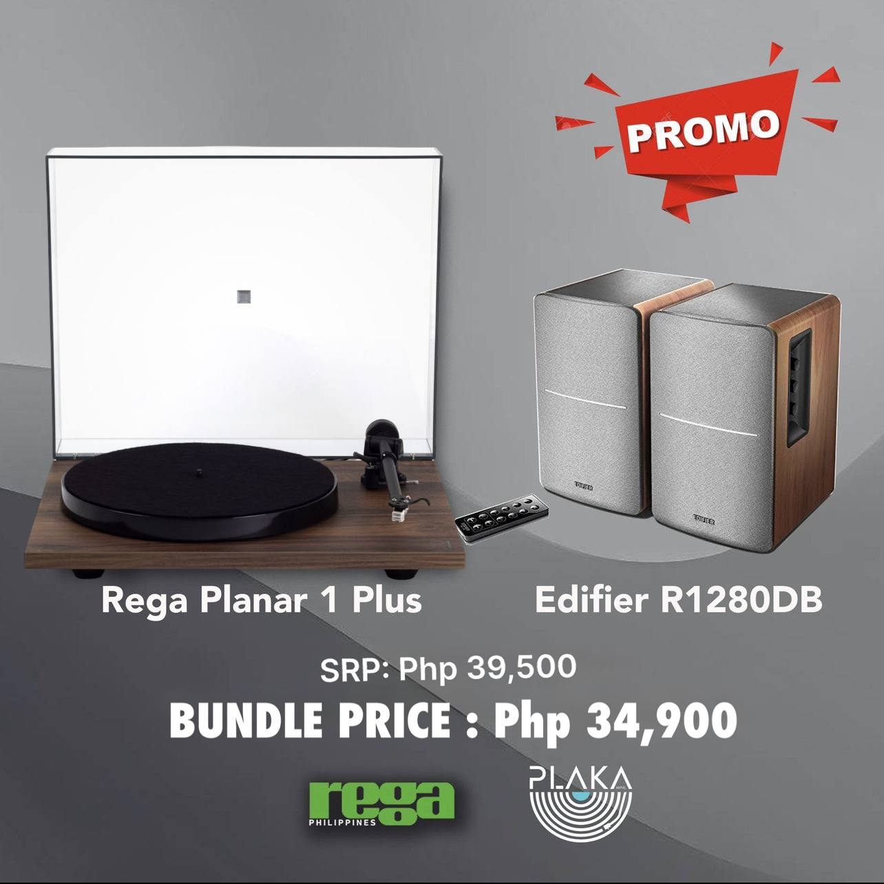 Rega Planar 1 Plus + Edifier R1280DB Combo
