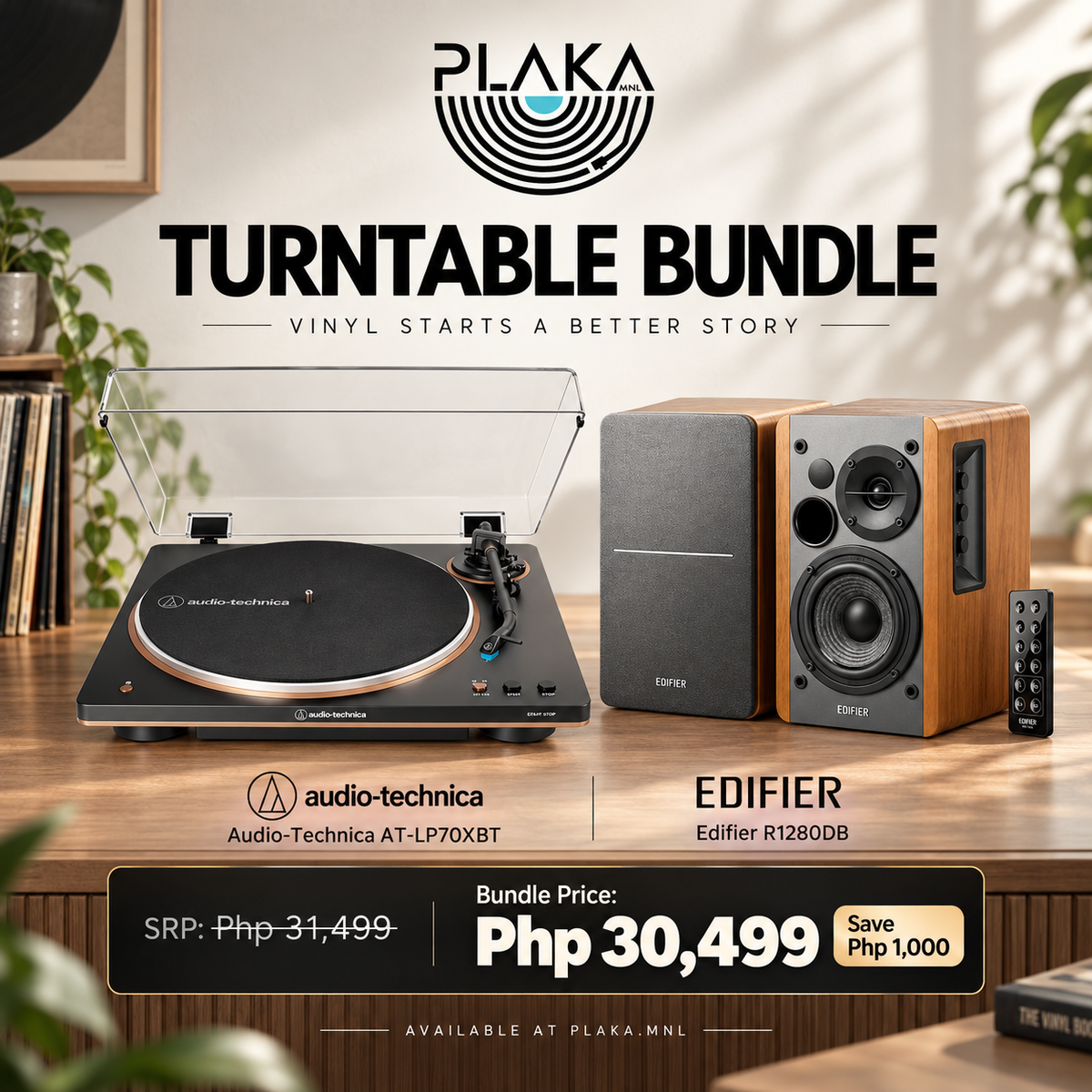 Audiotechnica Turntable + Edifier Speakers Bundle Promo 2