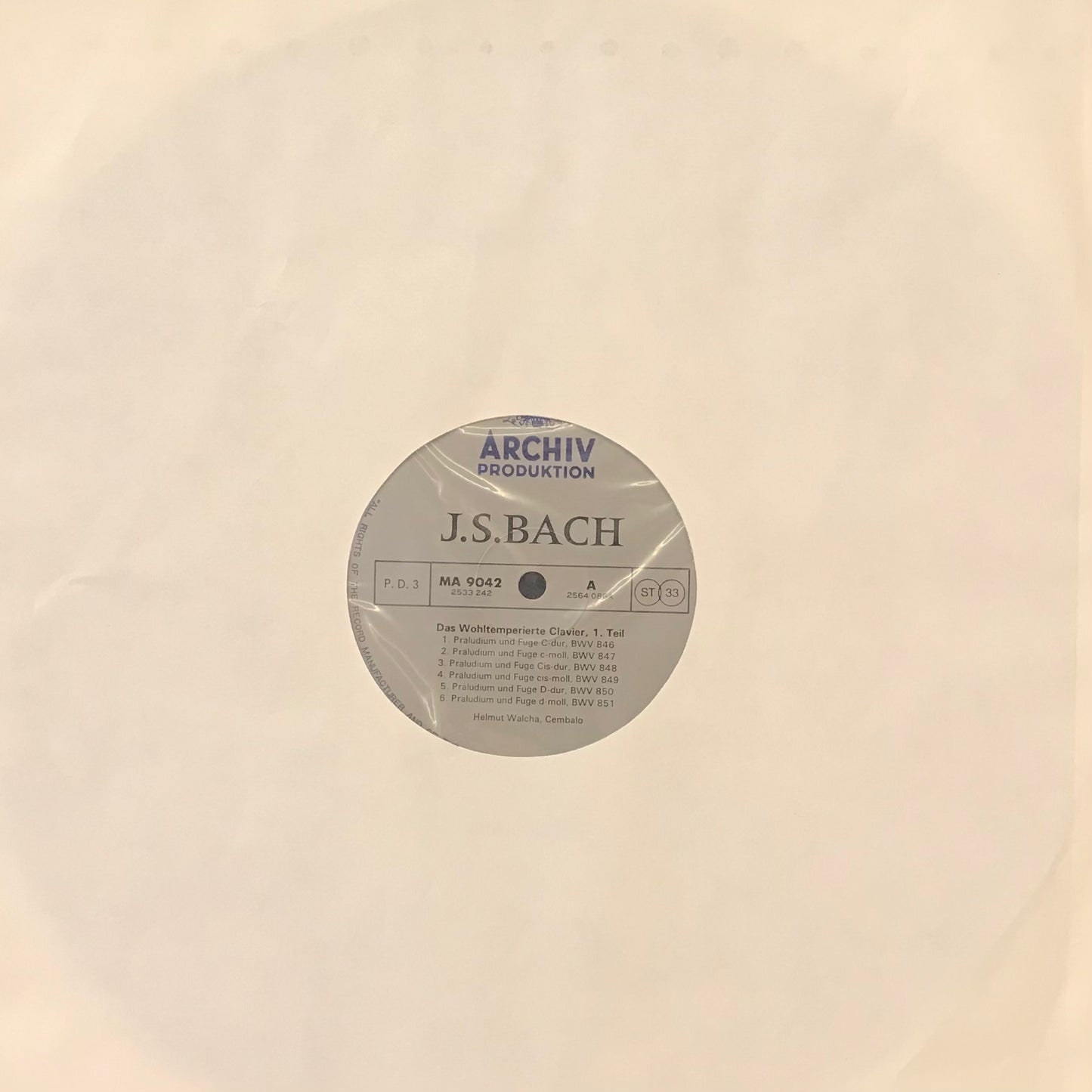 J.S.Bach: Cembalowerke1 Works for Harpischordi Euvres pour Clavecini( Box Set No.23)