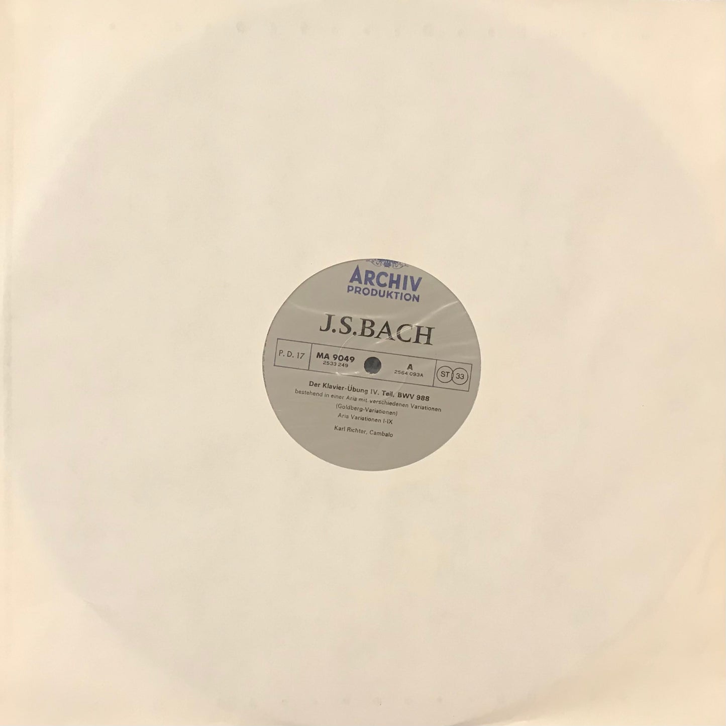 J.S.Bach: Cembalowerke1 Works for Harpischordi Euvres pour Clavecini( Box Set No.23)