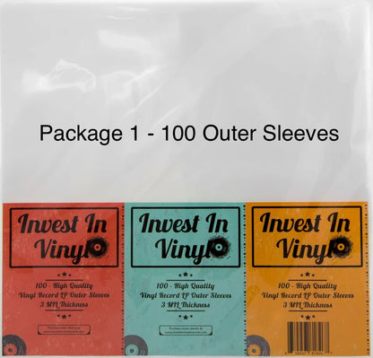 Vinyl Record Sleeve - Package 1 : 100pcs. Outer Sleeves